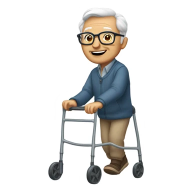 Grandpa with a walker sticker