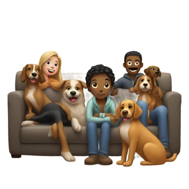 sitting on couch with dogs in front of fire in fireplace sticker