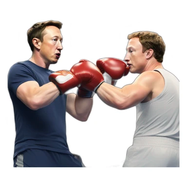 elon musk & mark zuckerberg boxing - elon musk knocked out sticker
