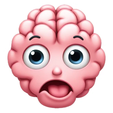blushing surprised happy face brain sticker