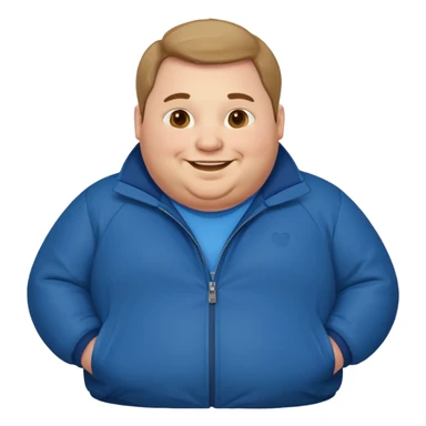 fat man wearing blue jacket sticker