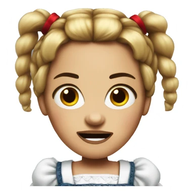 1 Scary angry Annabelle doll with red pigtails  sticker