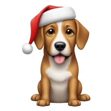 Dog wearing a santa’s hat sticker