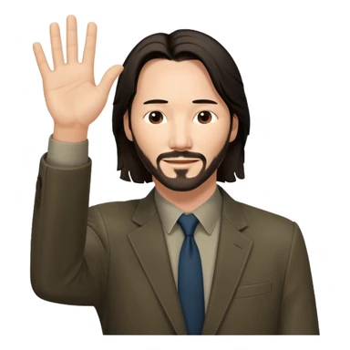 Keanu Reeves raising his hand up sticker