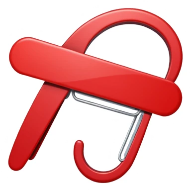 Red colour hairclip emoji sticker