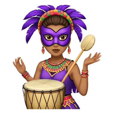 Masked Festival Drummer woman sticker