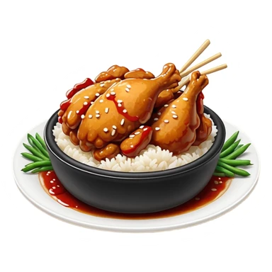 General Tao’s Chinese takeout with white rice sticker