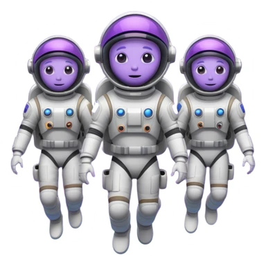 Purple alien floating with jetpack, white Astronauts sticker