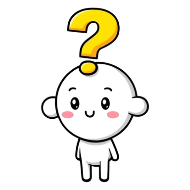 cute thinking character with question marks sticker