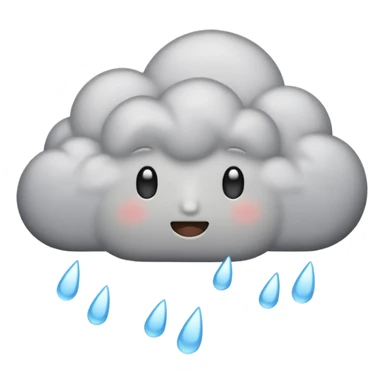 emoji of grey cloud is raining, withou faces sticker