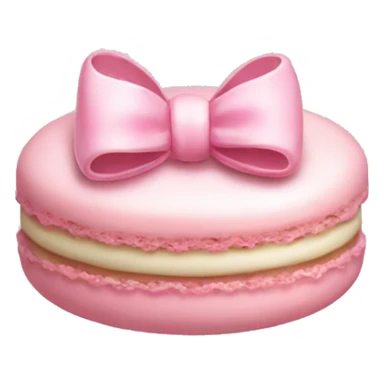 Pastel pink macaron with bow sticker