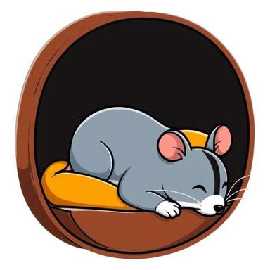 Jerry mouse snoring while sleeping in his cozy mouse hole sticker