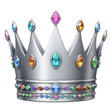 silver feminine crown with rainbow gemstones sticker