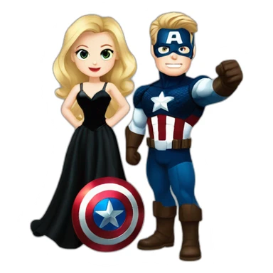 Captain america and wanda cuple pic avengers with black dress sticker