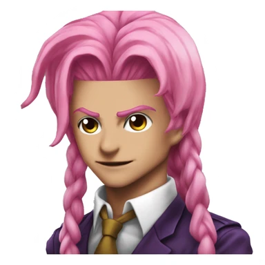 diavolo from jojos bizzare adventure, long pink hair, upperbody sticker