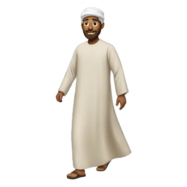 a man in a thobe walking. sticker
