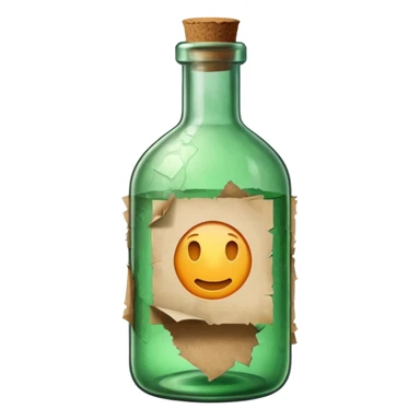 Message letter paper in green Bottle sticker