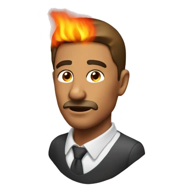 Man with fire out of nose sticker