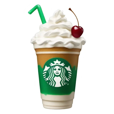 A star bucks drink with whipped cream and cherry on top sticker