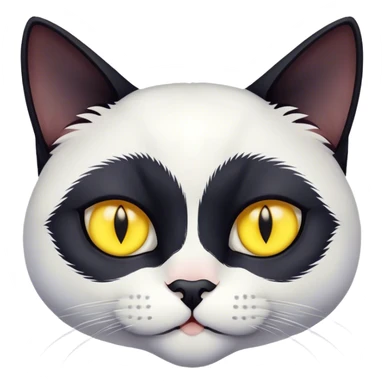 black cat wit yellow eyes and white cat with blue eye sticker