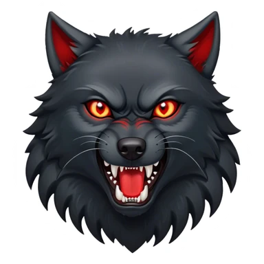 Evil aggressive black wolf with red eyes sticker