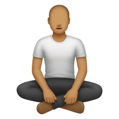 simplistic flattened person sitting on ground sticker