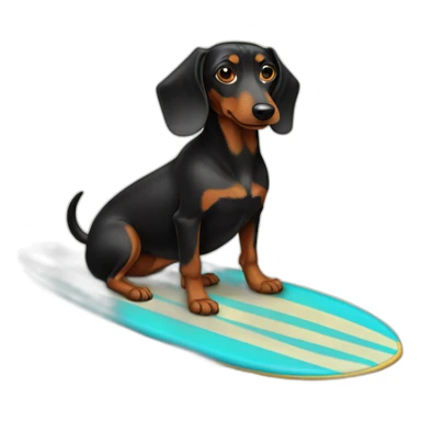Black teckel on a surfboard sticker