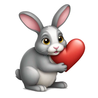 Bunny with heart sticker