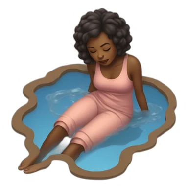 Black woman melting into a puddle sticker