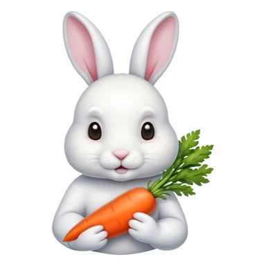 a bunny holding a carrot sticker