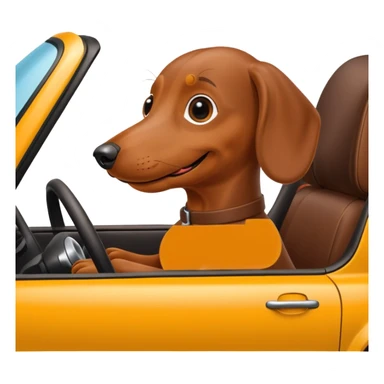 A dachshund driving a car sticker