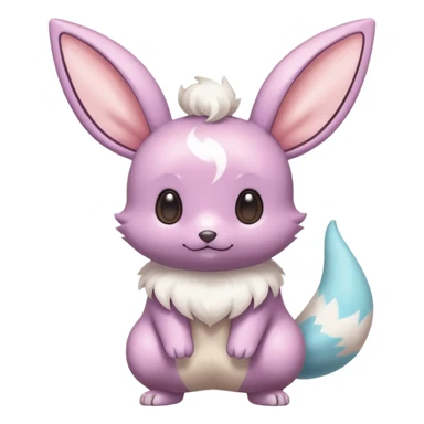 Kawaii Shiny Colorful Pastel Minccino-Cinccino-Eevee-fusion Full Body sticker