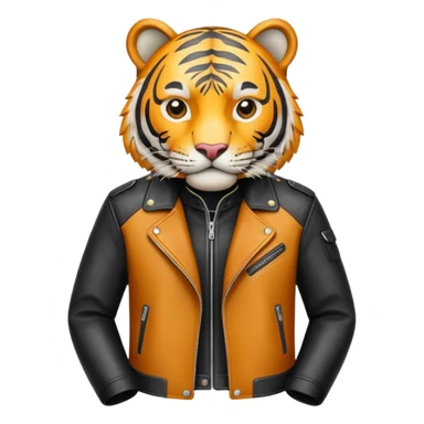 tiger in stylish leather jacket sticker