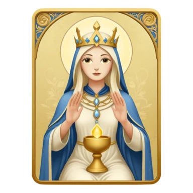 The cream-colored hight Priestess Tarot card sticker