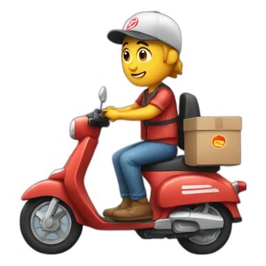 pizza delivery in scooter sticker