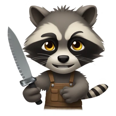 An angry raccoon with a knife   sticker