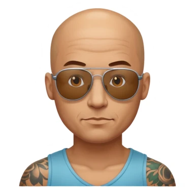   tattooed baldies with  sun glass sticker