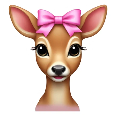 Baby deer with pink bow on neck sticker