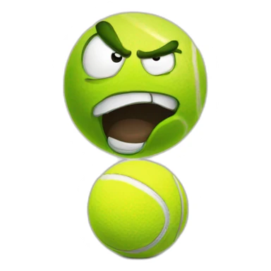 Angry tennis ball sticker