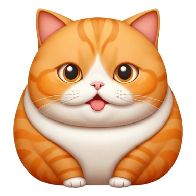 Chubby fat hungry cute funny cat with big eye  sticker