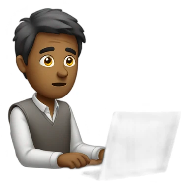 confused man with laptop sticker