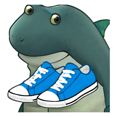 shark wearing blue sneakers  sticker