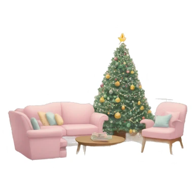 pastel christmas living room no people sticker