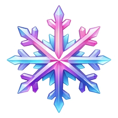 Gradient iridescent Pastel rainbow Pink violet blue crystal star snowflake  sticker