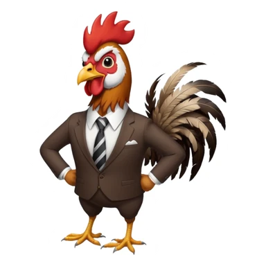 Rooster in office suit realistic  sticker