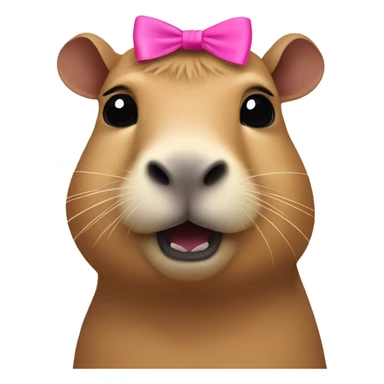 Capybara with a pink bow on its head sticker