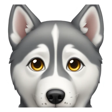 Gray husky dog with heterochromia sticker