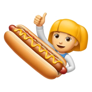thumbs up with a hot dog sticker