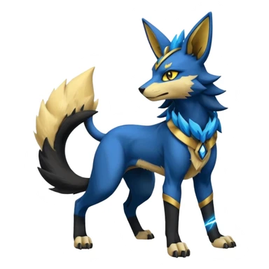 Lucario-Anubis-Umbreon-Zeraora-Jolteon-Fakémon-hybrid-creature (full body)  sticker