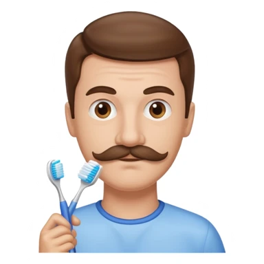 man with toothbrush moustache sticker